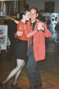 Sonja Armisen und ich im Hansapalast vom Feierwerk in München, Anfang der 1990er Jahre, wo ich mit Mariejo Reyes über sieben Jahre zweimal monatlich zu einer Milonga mit Live-Musik lud.