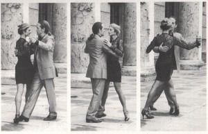 Mariejo und Ralf auf einem Bild-Bogen aus Ralf Sartoris Tango-Lehr- und Unterrichtsbuch "Tango, Tanz der Herzen..."